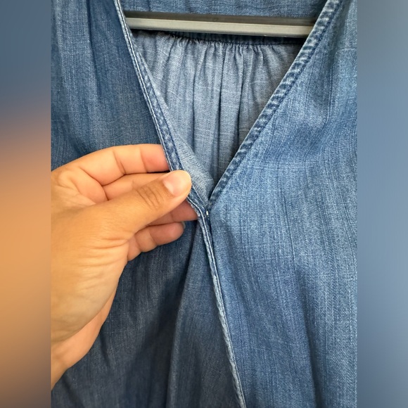 Madewell Long Sleeve Denim Wrap Top, Size Medium - Picture 4 of 9